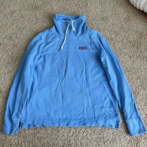 Vineyard Vines Light Blue Funnel-Neck Sweatshirt